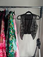 Vintage Y2K grijs gilet bolero met zilveren studs, Vintage, Vintage, Ophalen of Verzenden, Zo goed als nieuw