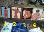 Ero schilderijen. 4 stuks. Voor de durfaard., Minder dan 50 cm, Gebruikt, Ophalen of Verzenden, Schilderij