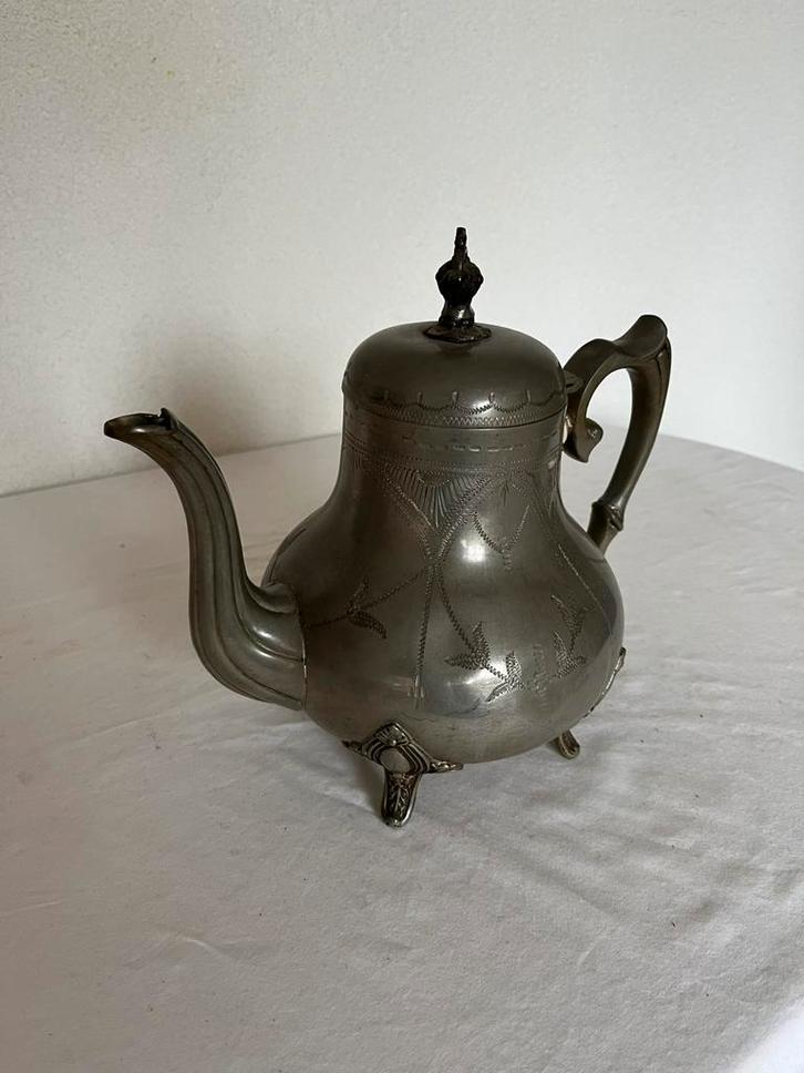 Antiek Oud Tinnen Keteltje Ketel Theeketel Tin Waterketel, Antiek en Kunst, Antiek | Tin, Ophalen of Verzenden