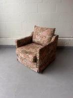 Vintage stoel fauteuil bloem, Gebruikt, Ophalen of Verzenden, 75 tot 100 cm