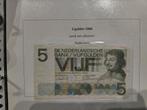 5 gulden briefje 1966, Postzegels en Munten, Bankbiljetten | Nederland, Ophalen of Verzenden, 5 gulden, Los biljet