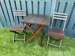 Leuk houten bistroset in zeer goede staat gebeitst, Tuin en Terras, Zo goed als nieuw, Tuinset, Hout, Ophalen