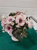 kunstbloemen in witte pot, Ophalen of Verzenden
