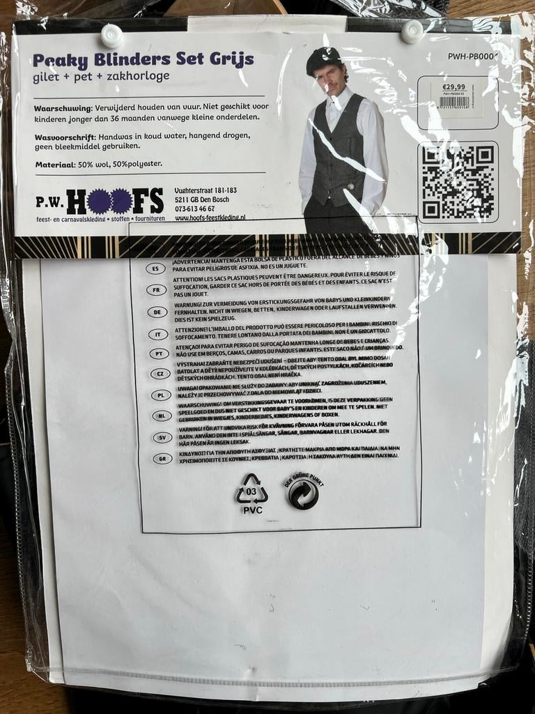Peaky Blinders Set - Gilet + Pet - Maat xs, Ophalen of Verzenden, Zo goed als nieuw, 158 t/m 164, Jongen