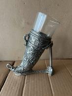 Metalen glas houder met een glas, Verzamelen, Glas en Borrelglaasjes, Verzenden, Zo goed als nieuw, Overige typen