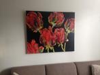 Te koop: schilderij "6 rode bloemen" van Jan Packbier., Antiek en Kunst, Ophalen of Verzenden