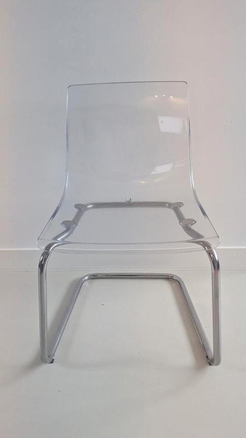6x Eetkamerstoel transparant - IKEA (model: Tobias), Huis en Inrichting, Stoelen, Gebruikt, Vijf, Zes of meer stoelen, Kunststof