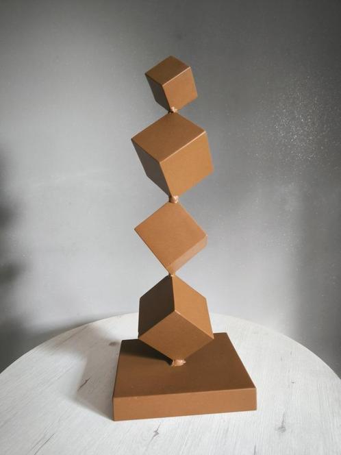 Metal Sculpture Cubes, Antiek en Kunst, Kunst | Overige Kunst, Verzenden