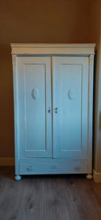 Vintage kledingkast in witte krijtverf., Ophalen, Gebruikt, 100 tot 150 cm, 50 tot 75 cm