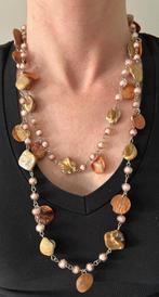 Ketting met stenen en kralen, Ophalen of Verzenden, Zo goed als nieuw, Bruin, Steen of Mineraal