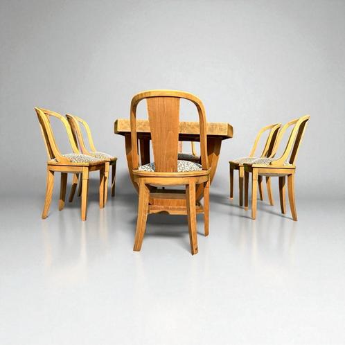 Art Deco Tafel met 6 Stoelen - Uitschuifbaar, Antiek en Kunst, Antiek | Meubels | Tafels, Ophalen