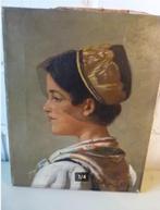 antiek portret meisje in Tracht op canvas, Antiek en Kunst, Kunst | Schilderijen | Klassiek, Ophalen