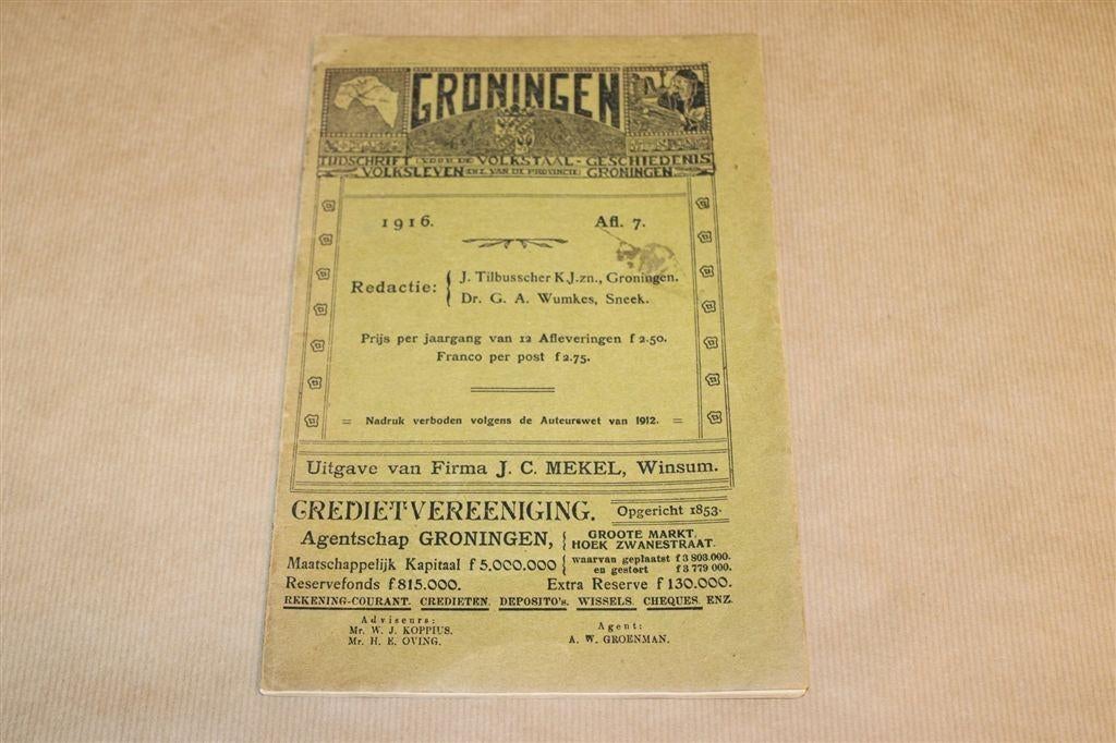 Groningen — Tijdschrift voor Volkstaal [Antiek 1916], Ophalen of Verzenden, Gelezen