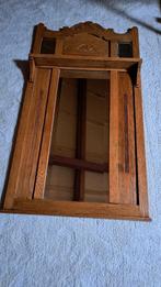 Antieke eiken spiegel jaren '30, Ophalen of Verzenden, Rechthoekig, 50 tot 100 cm, 150 tot 200 cm