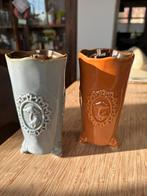 2  leuke vaasjes van Des Pots aardewerk keramiek, Huis en Inrichting, Woonaccessoires | Vazen, Overige kleuren, Aardewerk of Porselein