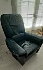 elektrisch fauteuil donkerblauw, Huis en Inrichting, Fauteuils, Ophalen, Gebruikt