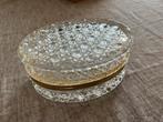Franse Baccarat geslepen glas en messing sieradendoos antiek, Ophalen of Verzenden