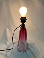Vintage Val Saint Lambert tafellamp van kristalglas lila, Ophalen of Verzenden, Minder dan 50 cm