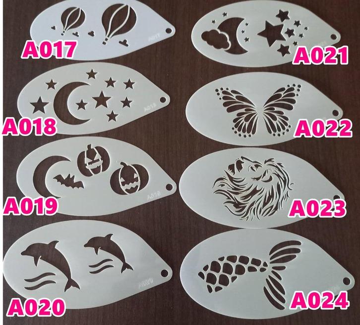 schminksjablonen 1,25pst halloween maan dolfijn zeemeermin, Hobby en Vrije tijd, Feestartikelen, Nieuw, Schmink, Overige, Ophalen of Verzenden