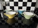4 vintage pastel soepkommen Lilien Porzellan Austria, Ophalen of Verzenden