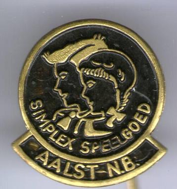 SIMPLEX speelgoed Aalst zwart op koper speldje ( W_342 ) beschikbaar voor biedingen
