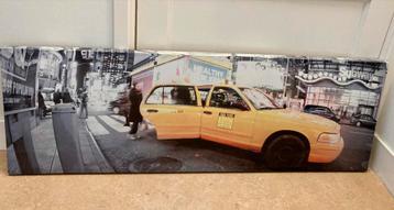 Canvas doek ‘ yellow cab’ 120cm x 40 cm. beschikbaar voor biedingen