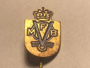 Metalen MFB MOTORENFABRIEK BAARN Speld (Blauw/Messingkleur). beschikbaar voor biedingen