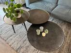 Ronde salontafels set metallic 3 stuks, Huis en Inrichting, Ophalen, Minder dan 50 cm, Rond, Zo goed als nieuw