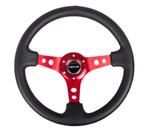 NRG Sportstuur leder 350mm rood + quick release stuurnaaf, Auto diversen, Tuning en Styling, Ophalen of Verzenden