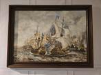 Handgeschilderd - Zeeslag Schilderij - Gesigneerd, Ophalen of Verzenden