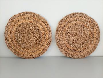 2x Rotan Onderzetters - 38cm - Nieuwstaat! beschikbaar voor biedingen