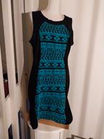 Zwarte jurk met blauw patroon, maat L, Kleding | Dames, Zwart, Maat 42/44 (L), Ophalen of Verzenden, Onbekend