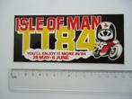 sticker oud TT 84 Isle of Man motorrace race motorsport 1984, Verzamelen, Verzenden, Zo goed als nieuw, Bedrijf of Vereniging