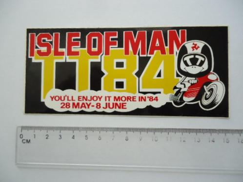 sticker oud TT 84 Isle of Man motorrace race motorsport 1984, Verzamelen, Stickers, Zo goed als nieuw, Bedrijf of Vereniging, Verzenden