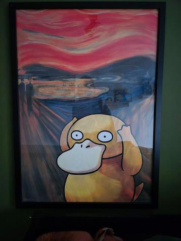 Psyduck's Schreeuw - Ingelijste Pokemon Poster beschikbaar voor biedingen