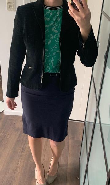 ACCIAIO zwarte velvet corduroy dames blazer colbert jasje 40 beschikbaar voor biedingen