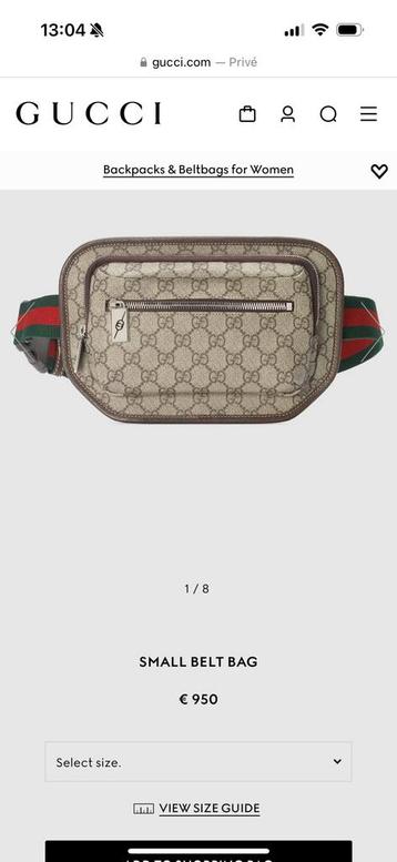 Gucci heuptas | zo goed als nieuw | met bon beschikbaar voor biedingen