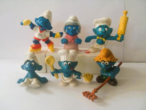 6 Smurfen Smurf Figuurtjes The Smurfs Peyo, Verzamelen, Smurfen, Zo goed als nieuw, Poppetje, Figuurtje of Knuffel, Verschillende Smurfen