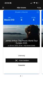 James arthur the pisces world tour, Tickets en Kaartjes, Twee personen, November