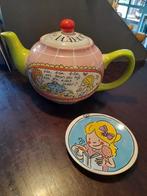 Blond theepot met petitfour schaaltje/ theezakje, Huis en Inrichting, Keuken | Servies, Ophalen of Verzenden, Aardewerk, Blond Amsterdam
