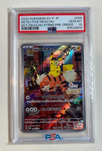 PSA 10 JAPANESE POKEMON 2023 DETECTIVE PIKACHU 098/SV-P beschikbaar voor biedingen
