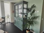 Mooie groene vitrinekast, Huis en Inrichting, Ophalen, Met plank(en), Gebruikt, 100 tot 150 cm