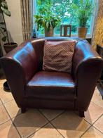 Luxe donkerbruine leren fauteuil-tijdloos en comfortabel, Huis en Inrichting, Fauteuils, Ophalen, Gebruikt, 75 tot 100 cm, Leer