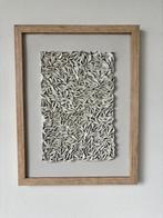 Handgemaakte wanddecoratie van klei in houten lijst, Ophalen of Verzenden, Nieuw, Minder dan 50 cm, Schilderij