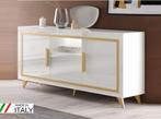 Commode- Dressoir Gold hoogglans wit gratis led lamp-SALE-, Kinderen en Baby's, Kinderkamer | Commodes en Kasten, Ophalen, Nieuw