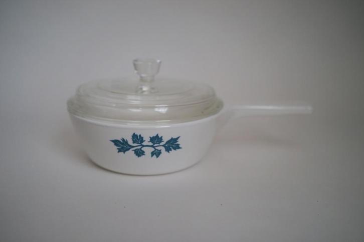 vintage pyroflam Pf-30-B steelpan glas blauw glaskeramiek., Huis en Inrichting, Keuken | Potten en Pannen, Gebruikt, Overige typen
