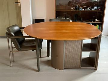 Leolux tafel eettafel hout uitschuifbaar hout metaal vintage beschikbaar voor biedingen