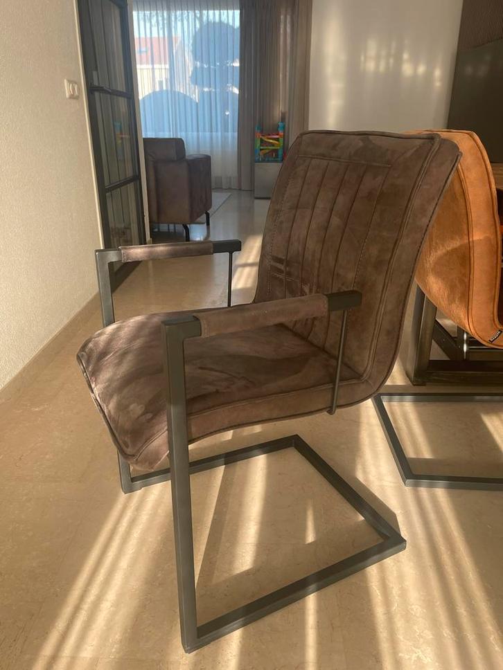 Industriële Eetkamerstoelen - Set van 6, Huis en Inrichting, Stoelen, Gebruikt, Vijf, Zes of meer stoelen, Stof, Overige kleuren