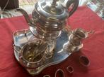 Verzilverd Thee servies met onderblad, Antiek en Kunst, Ophalen
