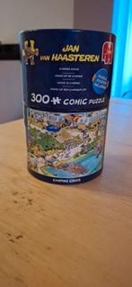 Jan van haasteren 300 stukjes op de camping ronde doos, Ophalen, Minder dan 500 stukjes, Zo goed als nieuw, Legpuzzel